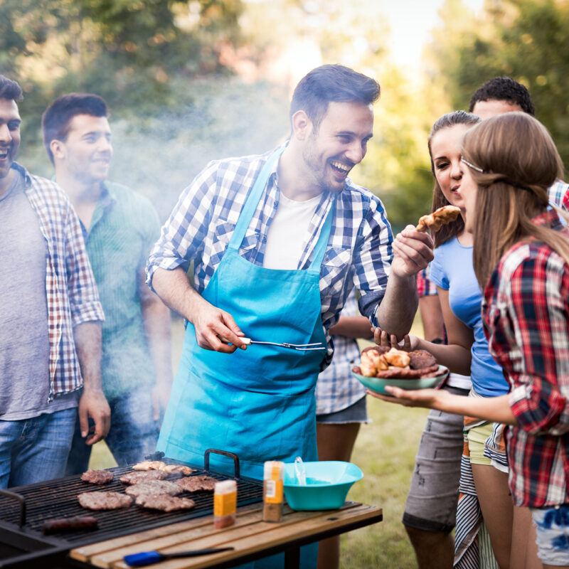 group of people having a barbeque