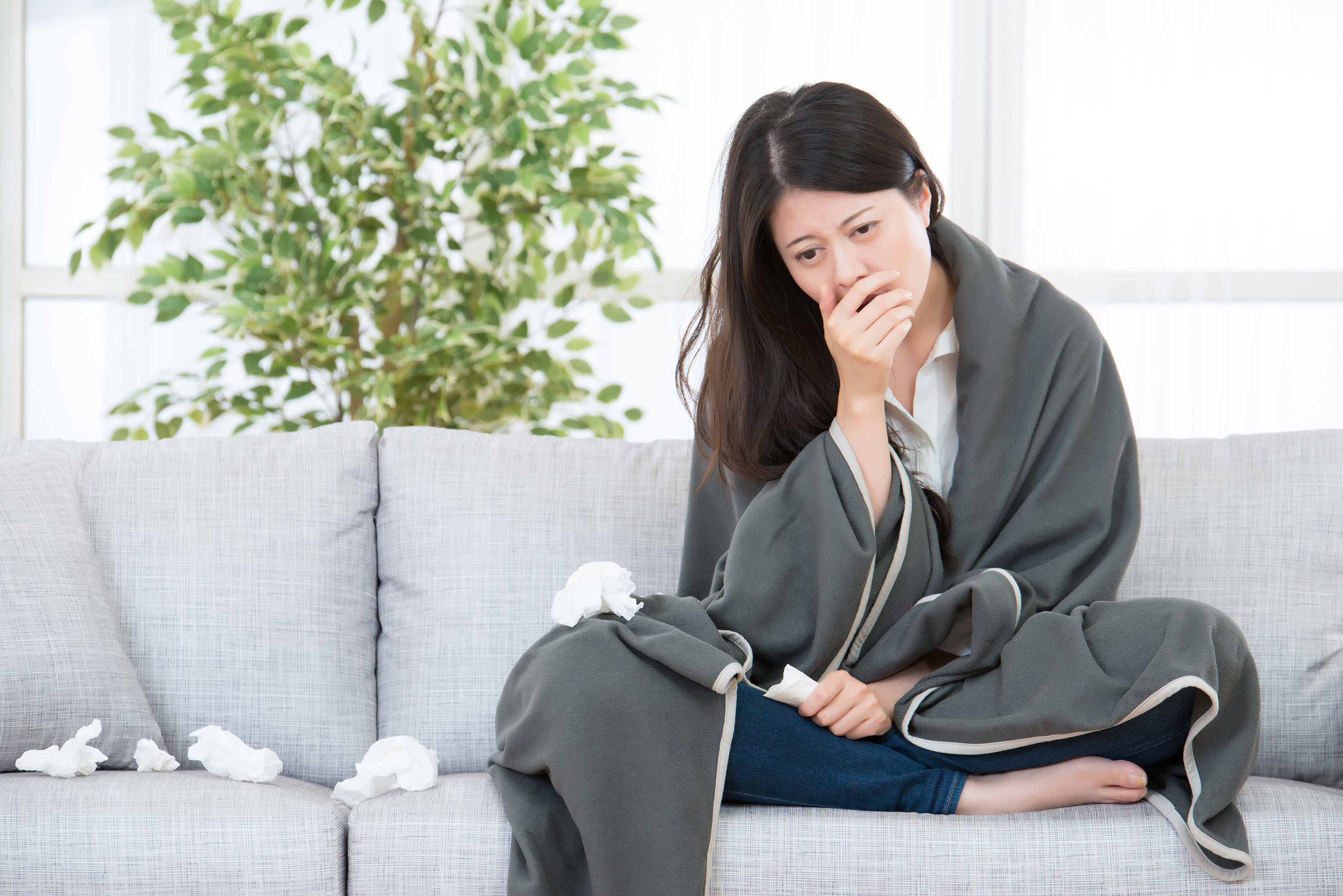 Woman with the flu